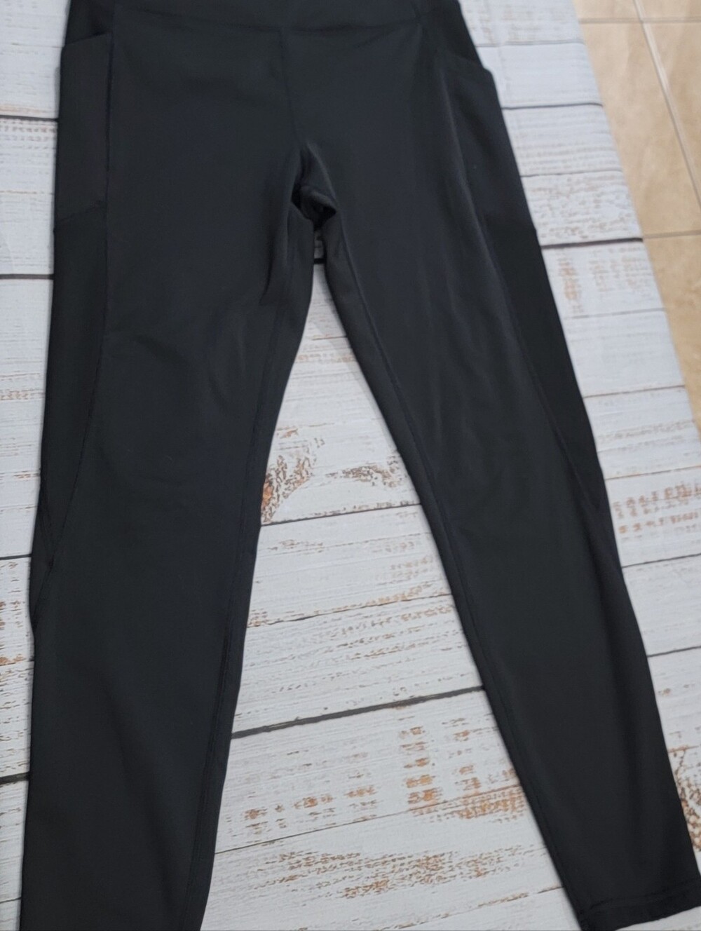 Womens Black Performance Workout Pants Fleece Lined